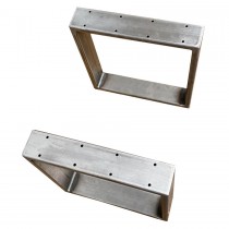 1 Paar Bankkufen (2 Stück), Tischkufen, Untergestell, per Hand gefertigt, Blankstahl 40x42 cm
