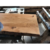 Eiche rustikal spezial, wurmstichig, verleimt, Massivholz Tischplatte, 120x60x4,5cm, beidseitige Baumkante 