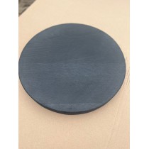 Geköhlte Eiche, runde Tischplatte, schwarz, geflammt, verleimt Ø 70-100 cm, Stärke 4 cm mit Fase, geölt 