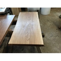 Tischplatte, Waschtisch, Eiche, beidseitig Baumkante, rustikal, geschliffen, geölt  80x40x4,5cm