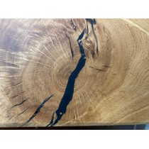 Eiche mit Epoxydharz, Treppenstufe, Trittstufe, Holzstufe, Baumkante, Massivholz, 90x28x4cm