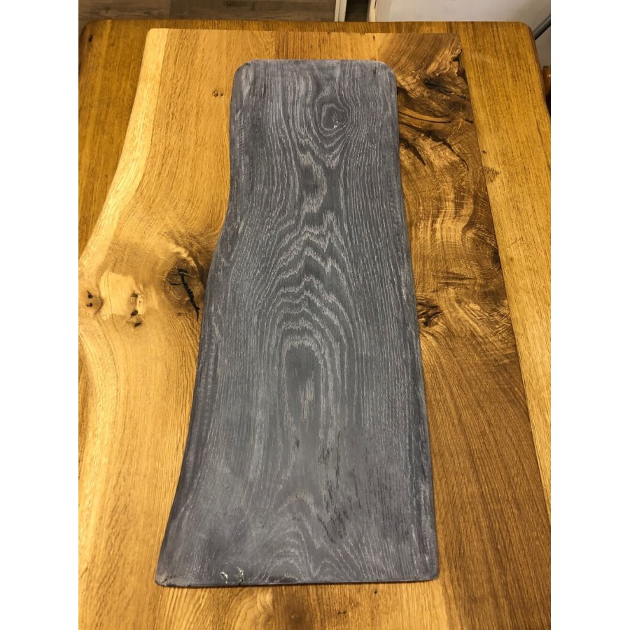 Eiche Landhausstil Beidseitige Baumkante Beidseitig Gehobelt Geschliffen Gebeizt Und Geolt Intensives Grau 150xca 30x3cm
