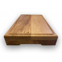 Eiche 60mm, Schneidebrett aus Holz, Hackbrett mit Saftrille und Griffen, umlaufender Fase, verleimt Eiche 60mm, Schneidebrett aus Holz, Hackbrett mit Saftrille und Griffen, umlaufender Fase, verleimt