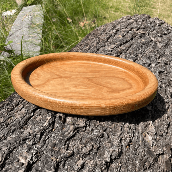 Hochwertige ovale Holzschale mit Rand aus Eiche gefräst, geölt, 27x18cm