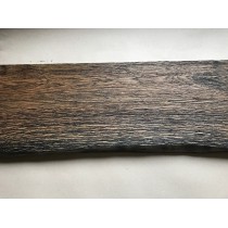 Altholz-Stil, Regal, Ablage, STRUKTURIERT, GEBÜRSTET, Baumkante, Eiche, schwarz (BLACK) geölt, 140x20x3cm