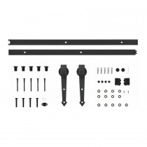 Schiebetürsystem, Schiebetürbeschlag, schwarz, Stahl, pulverbeschichtet, 200 cm Länge Schiebetürsystem, Schiebetürbeschlag, schwarz, Stahl, pulverbeschichtet, 200 cm Länge