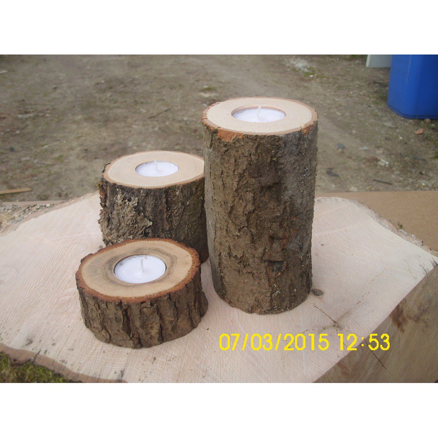 Teelichthalter Aus Ast Baum Holz Deko 3erset Kerzenlichthalter Kerzenstander Eiche
