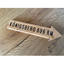 Wegweiser, Holzschild, Wunschtext möglich, Eiche, CNC gefräst