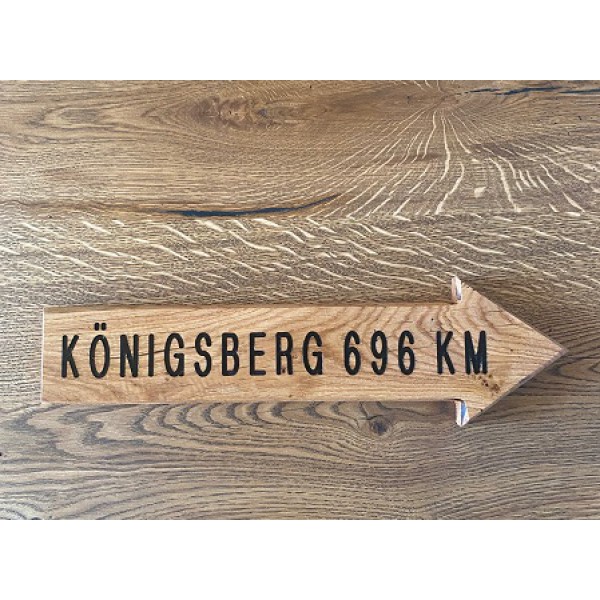 Wegweiser, Holzschild, Wunschtext möglich, Eiche, CNC gefräst