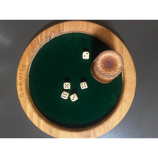 Würfelbrett, Würfelmatte, Knobeln, Kniffel, Schocken, Eiche, personalisiert, Geschenk