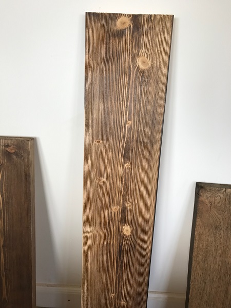 Altholz-Stil, Gerüstbohle, Fichte, strukturiert und geflammt, 150x20x4cm