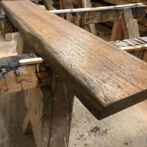 Eiche antik geölt 100x20-25x3,5cm struktur, einseitige Baumkante 6