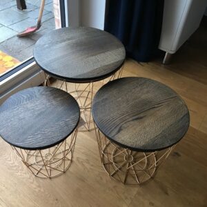 Runde Tischplatten , schwarz geölt 4