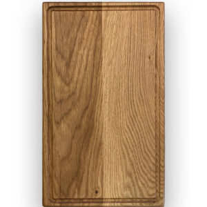 Eiche-Holz-Schneidbrett-Hackbrett-Saftrille-Griff-Schneidebrett-Gummifüße-Massivholz-Kueche-Kochen-2