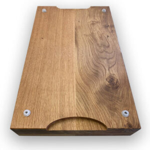 Eiche-Holz-Schneidbrett-Hackbrett-Saftrille-Griff-Schneidebrett-Gummifüße-Massivholz-Kueche-Kochen-3