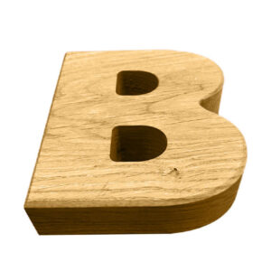 Holzbuchstabe-Eiche-Buchstabe-Zahl-gefraest-CNC-Massivholz-Wanddeko-Holz-Eichenholz-B