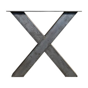 Tischbein-Tischkreuz-Tischgestell-Tischuntergestell-Rohstahl-Kreuze-X-Kufen-Holzplatte-Tischplatte-Esstisch-Massiv-Industrial-3